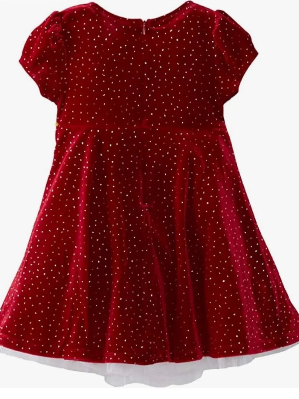 Bonnie Jean Red Velvet Sparkle Dress with White Trim Jacket